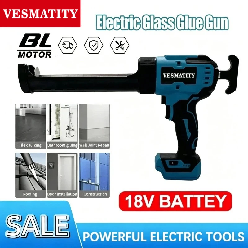 Wireless Glass Door Window Electric Glass Glue Gun Cement Glass Adhesive Glue Seal Sealant Filling Sewing Gun For Makita Battery