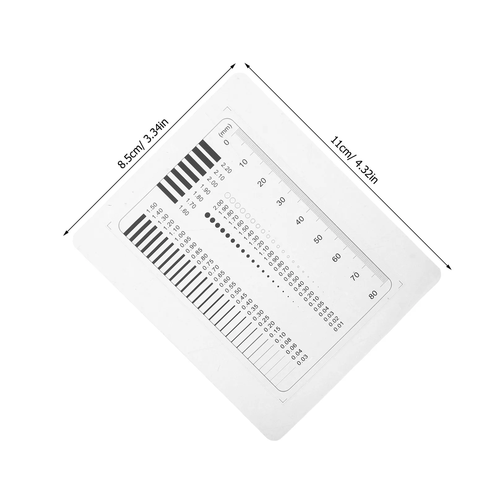 2Pcs Precision Measurement Ruler Transparent High Precision Flaw Detection Crack Width Measurement Sec Defect Gauge Film