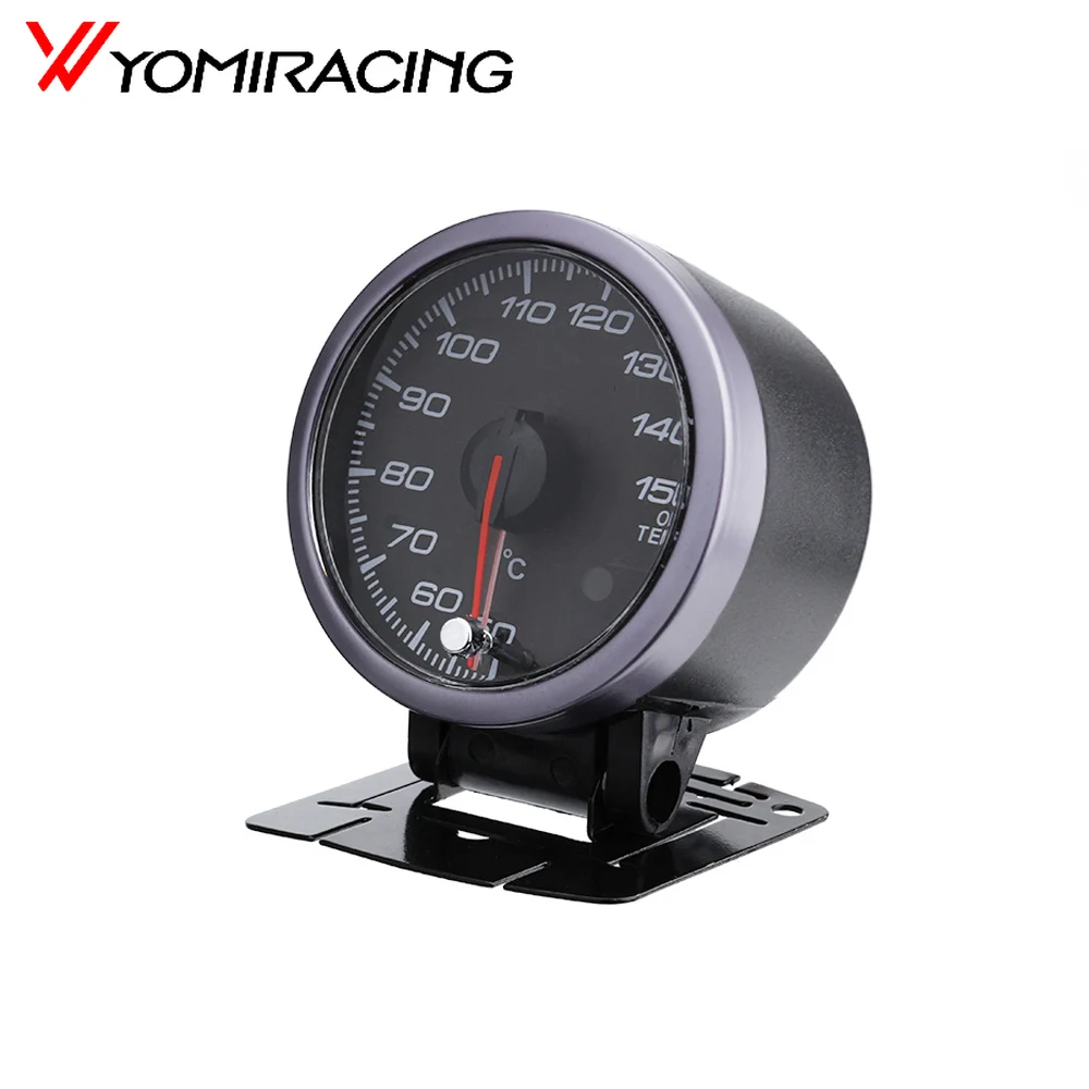 

60MM Black Face Oil temp gauge 50-150C White/Amber light Peak Function Oil temperature gauge Car meter with Sensor