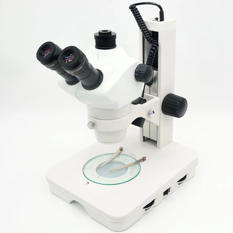 FYSCOPE 8X-50X, stojak Stereo Zoom Parfocal trinokularnej mikroskop na górze i na dole światła LED