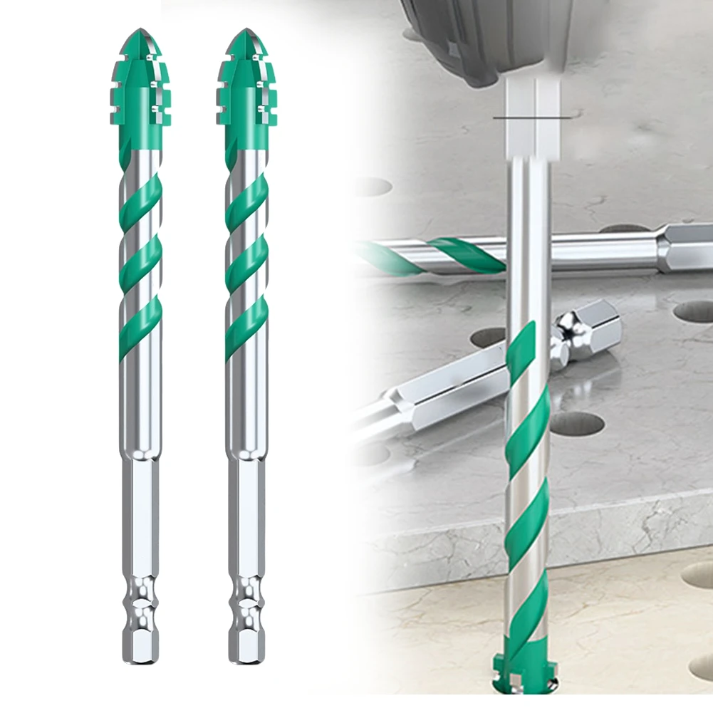 

2Pcs 1/4inch Drill Bits For Glass Wood Metal Tiles Four-Edge Serrated Eccentric Drill Bit 6mm 8mm 10mm 12mm Drilling Tools Set