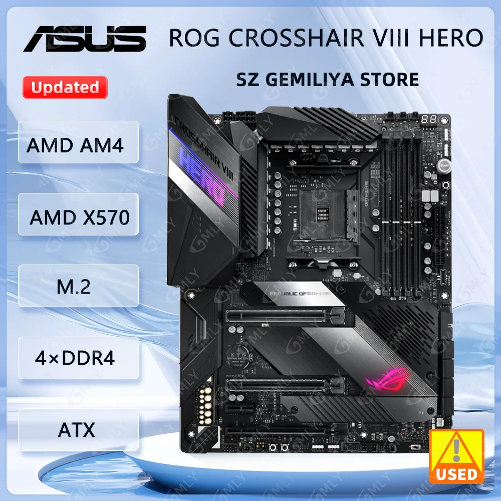 

ASUS X570 Motherboard ROG Crosshair VIII Hero Motherboard AM4 DDR4 128GB M.2 support 5600 5300 4355 2600 4700 5700 5900