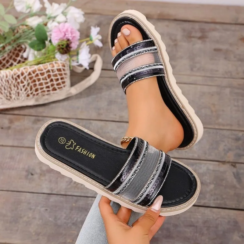 

Тапочки, женские уличные модные сандалии, летние шлепанцы на платформе, женские шлепанцы, дизайнерская легкая обувь, женская обувь Zapatos De Mujer