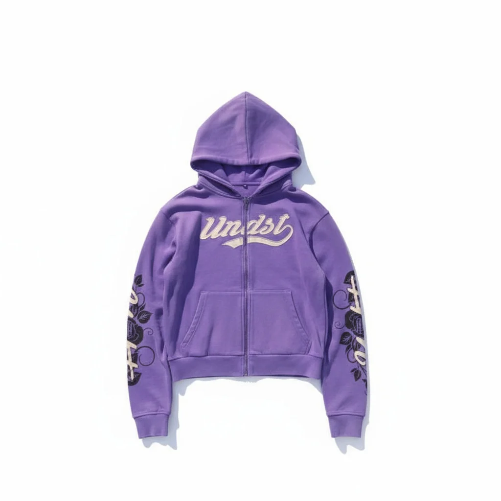 سترة بغطاء للرأس بسحاب مطبوع عليها حرف Wind City على الطراز الأمريكي الجديد على طراز هاراجوكو #4