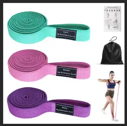 3Pcs Cloth Legs Butt Exercise Bands Fabric Booty Long Resistance Bands Elastic Hip Bands Fitness Workout Strength Training Loops