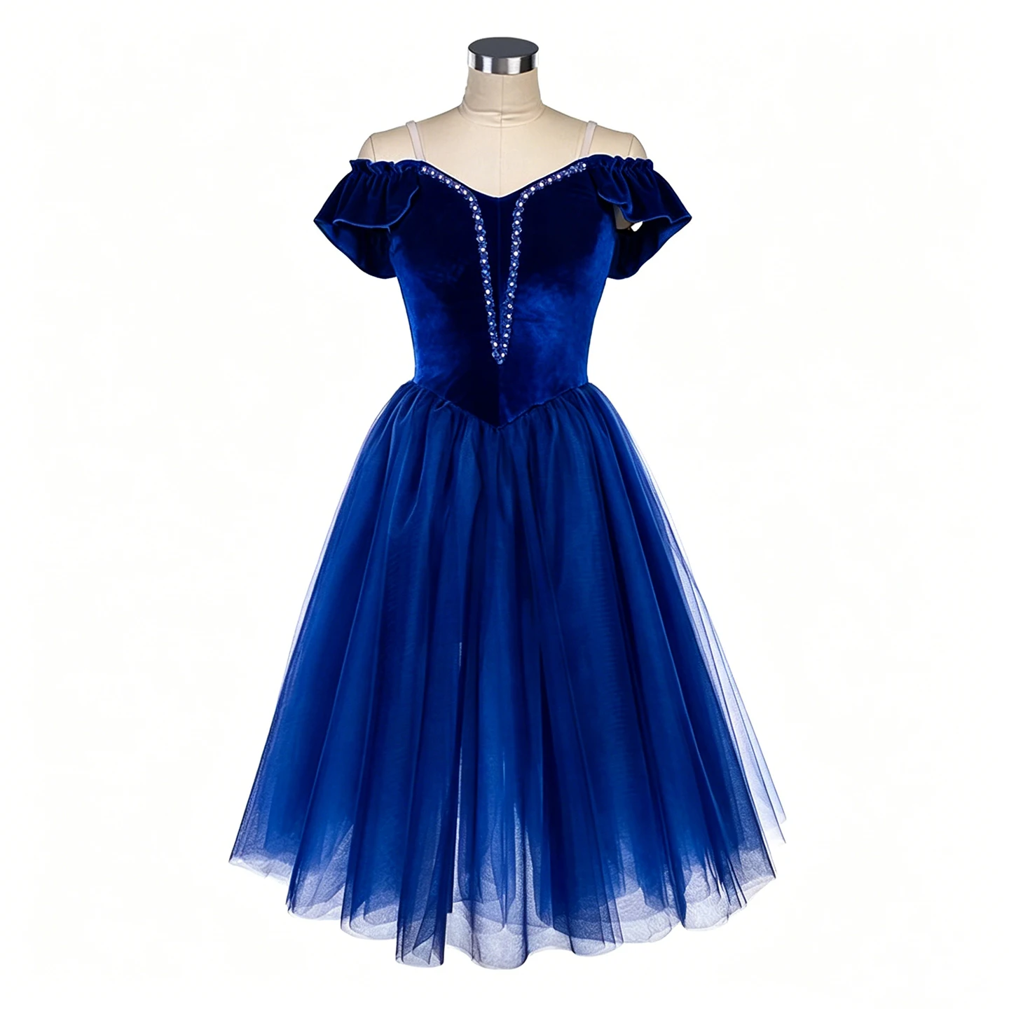 赤青ロングロマンチックバレエチュチュステージパフォーマンスバレエ衣装ダンスチュチュバレリーナドレス女の子女性大人