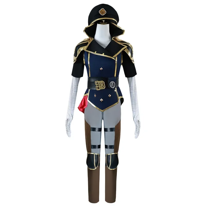 ZA01 Disponibile Arcane Caitlyn Kiramman Costume Cosplay Anime LOL Arcane Vi Cosplay Uniforme Abiti Vestito di Carnevale Halloween CoZa0 @