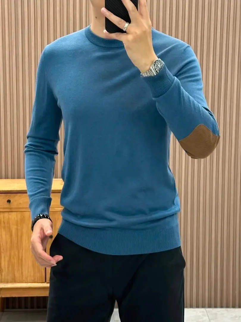 

Высококачественный модный мужской вязаный свитер: универсальный, стильный, для делового и повседневного образа, осень-зима, новинка, элегантный европейский стиль