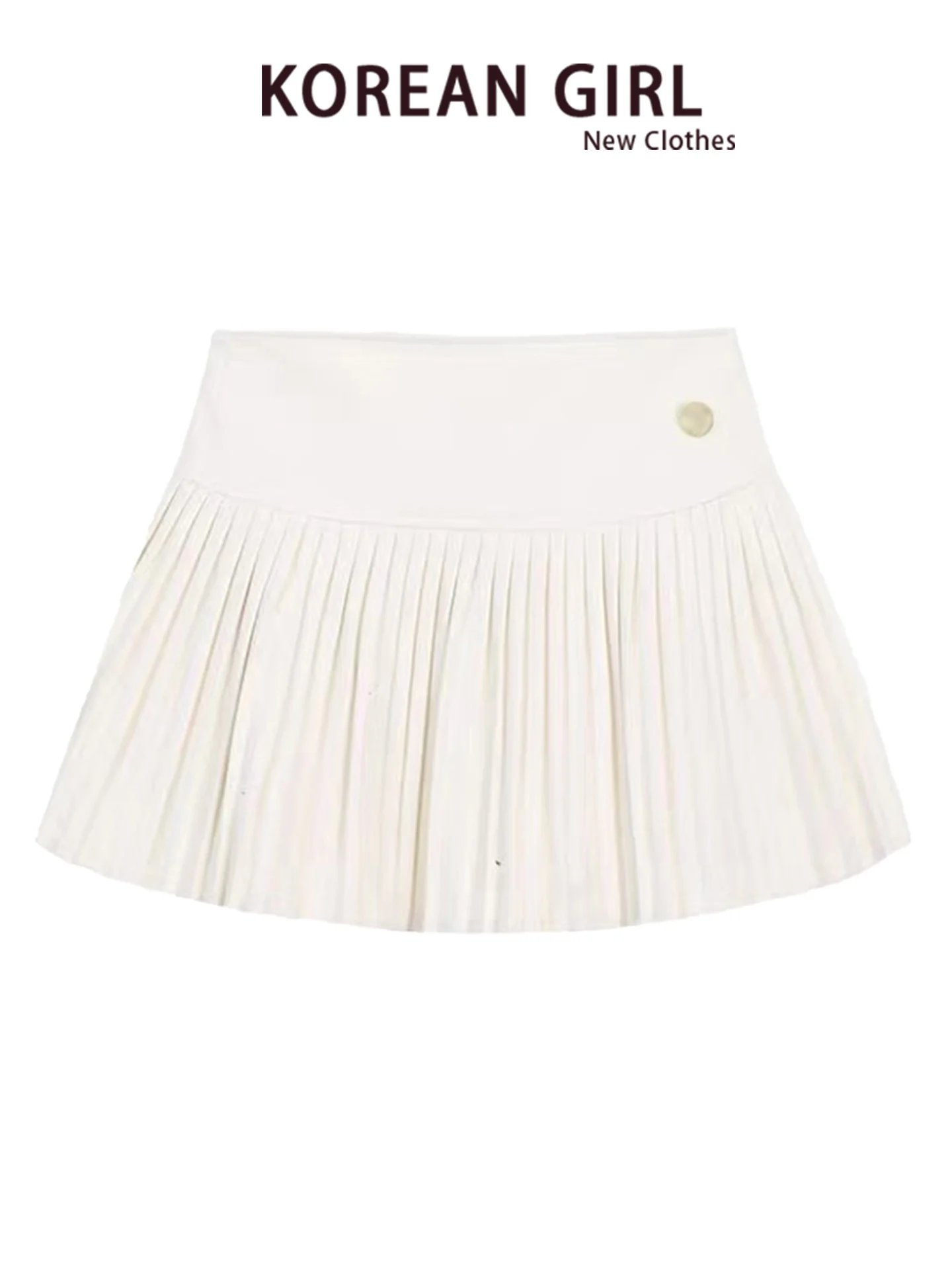 White Woolen Plaid  Skirt Women's Autumn Winter A-Line Skirt Slimming High Waist Commuter Style No Ironing Required