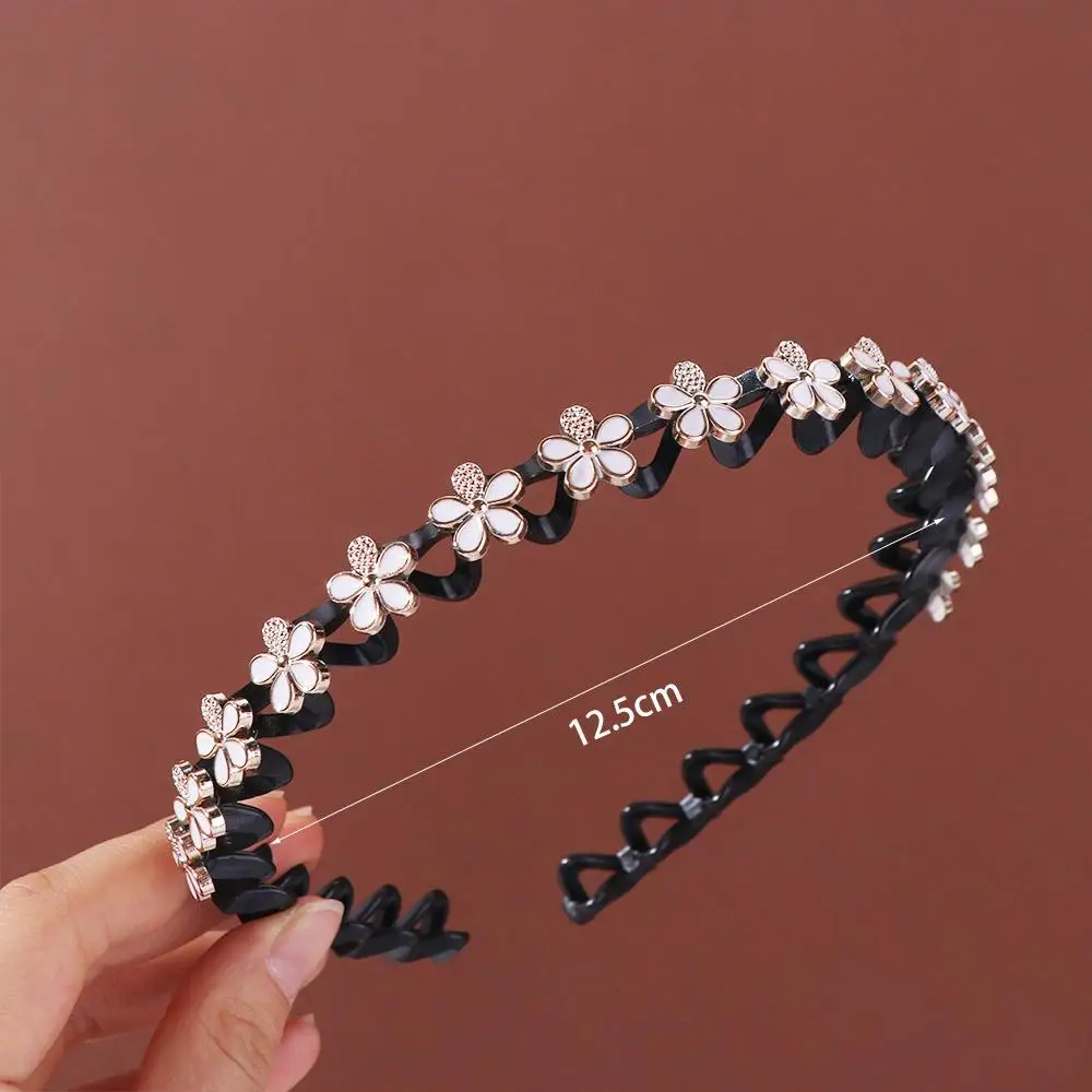 Strass paresseux hommes cheveux tressage cerceaux perle Zircon tressé outils bandeau élégant fleur cheveux denté bandeau