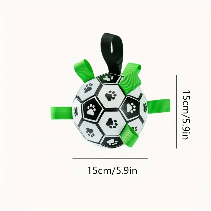 Interactive Dog Soccer Ball, Bite Resistant Pet Football for Small Dogs & Puppies, Squeaky Training Toy for Indoor Outdoor Play view 3