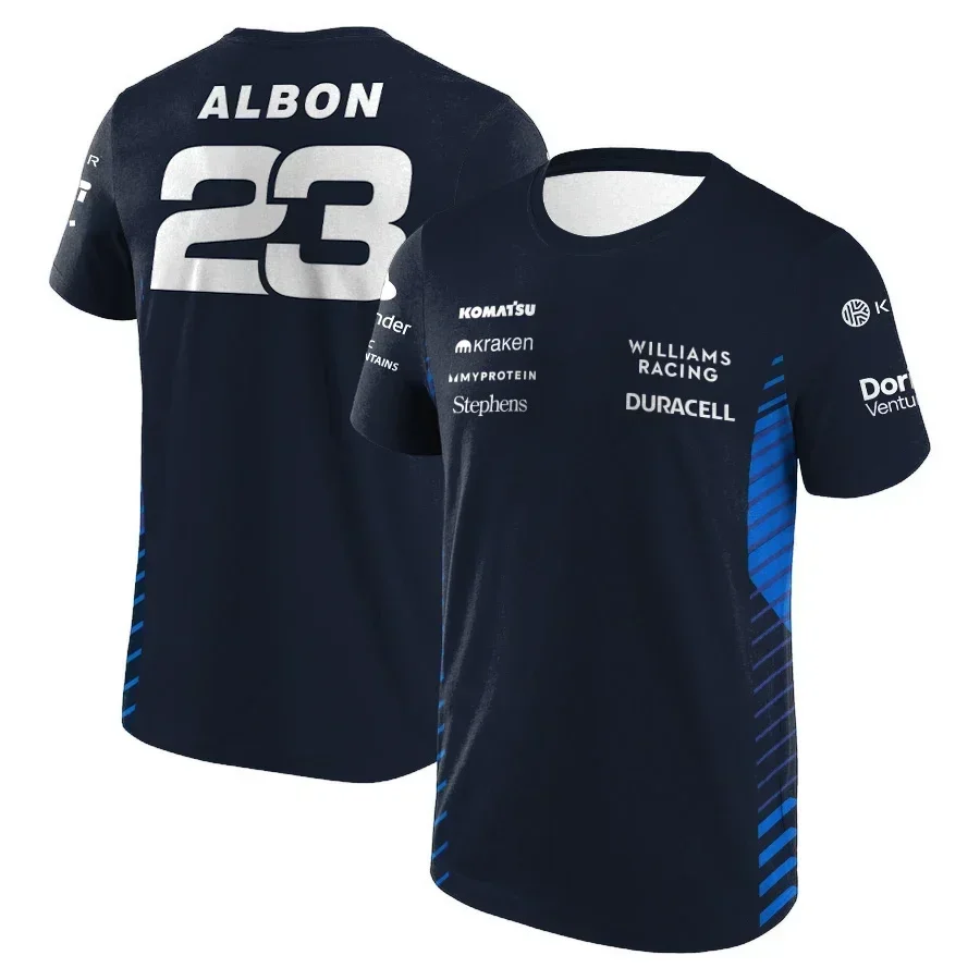 Camiseta impresa en 3D for events al aire libre 2025، fanatici de alban، camiseta de cursas masculinas de F1 Williams #3