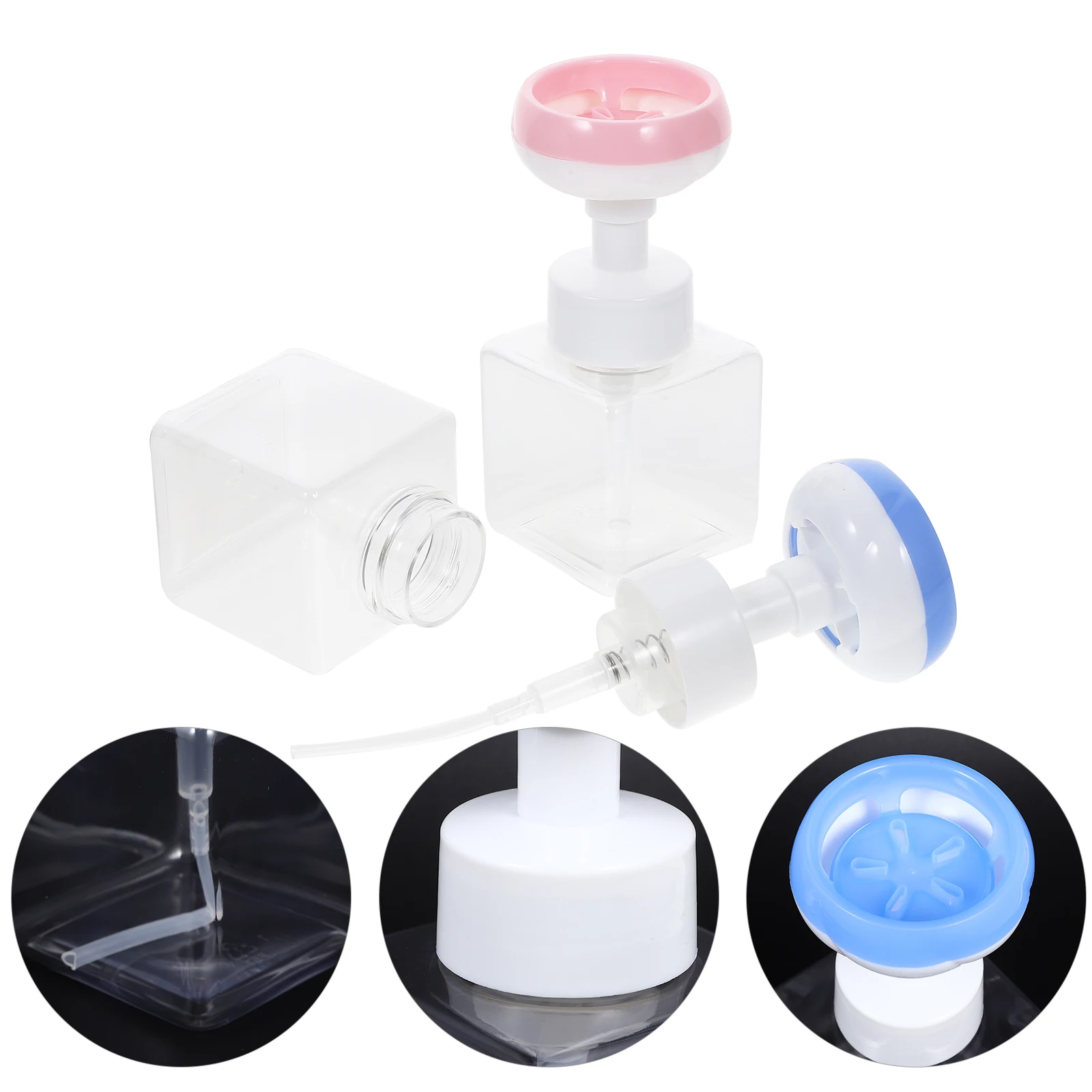 

2pcs Portable Foaming Bottle Leakproof Soap Dispenser 250Ml For Travel Home Press-Type Foam Pump For Shampoo Conditioner Lotion