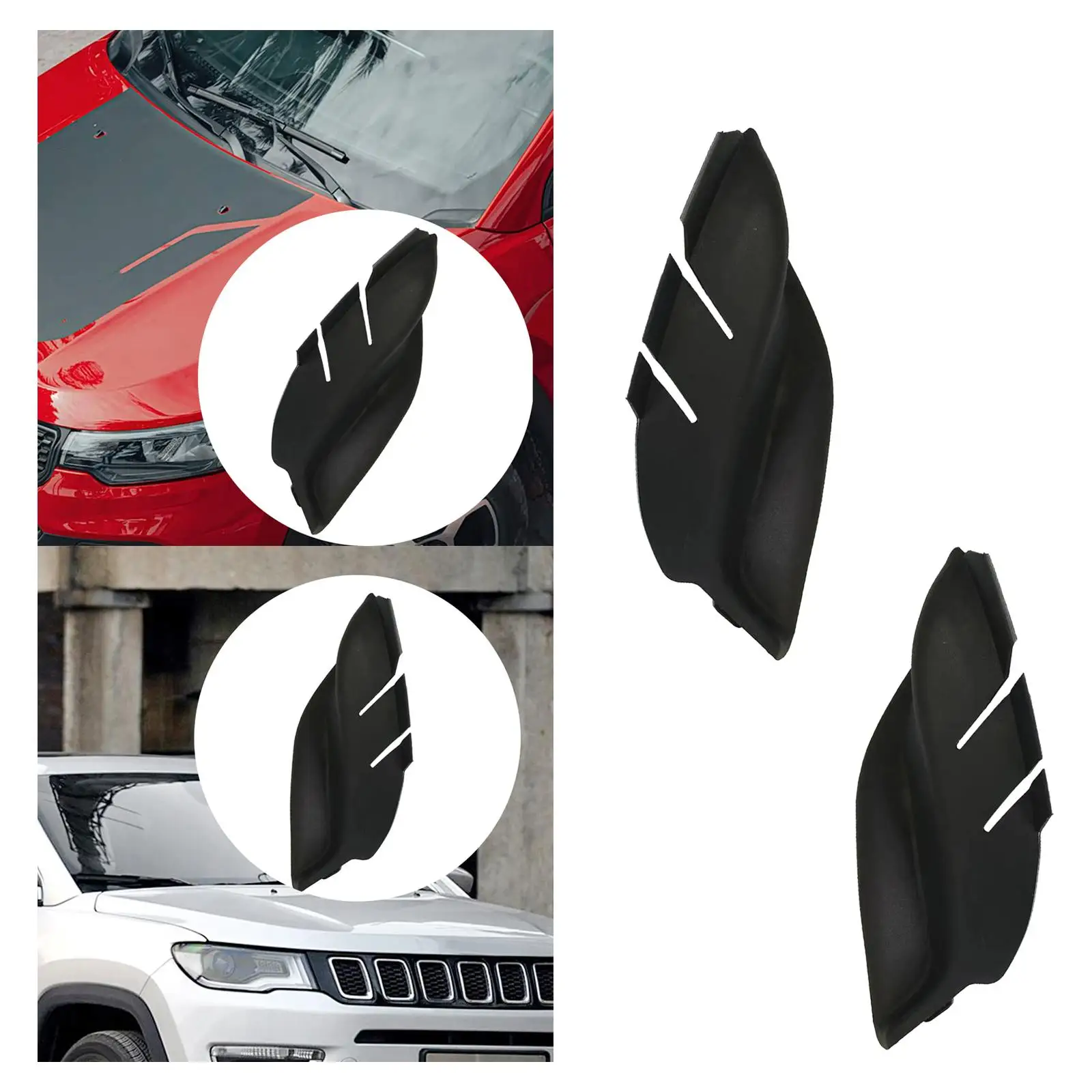 

Wiper Side Trim Cover Replace Parts Decoration Cowl Side Trim Engine Hood Hinge Cover for Jeep Compass 17-23 Auto Accessory