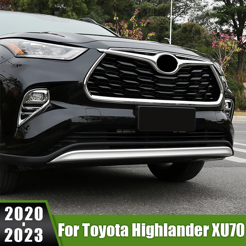 

For Toyota Highlander XU70 Kluger 2020 2021 2022 2023 Hybrid Car Front Bumper Lip Splitter Spoile Diffuser Guard Cover Sticker