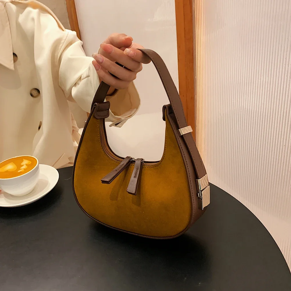

Women Crescent Bag Versatile Vintage Shoulder Bag Casual Satchel Hobo Bag Small Armpit Bag Girl Stylish Purse
