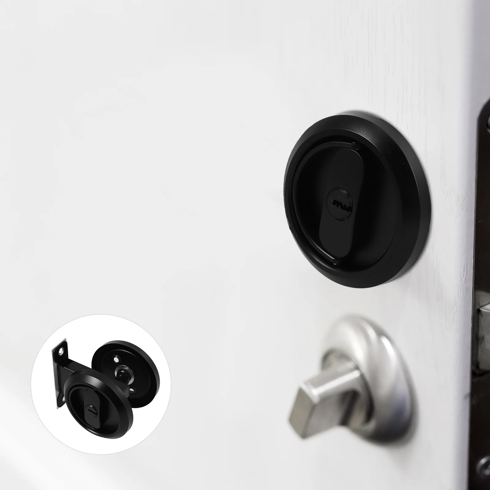 

Hidden Stainless Steel Invisible Pocket Door Latch Heavy Duty Privacy Hook Gate Lock For Bedroom Bathroom Kitchen Laundry Room