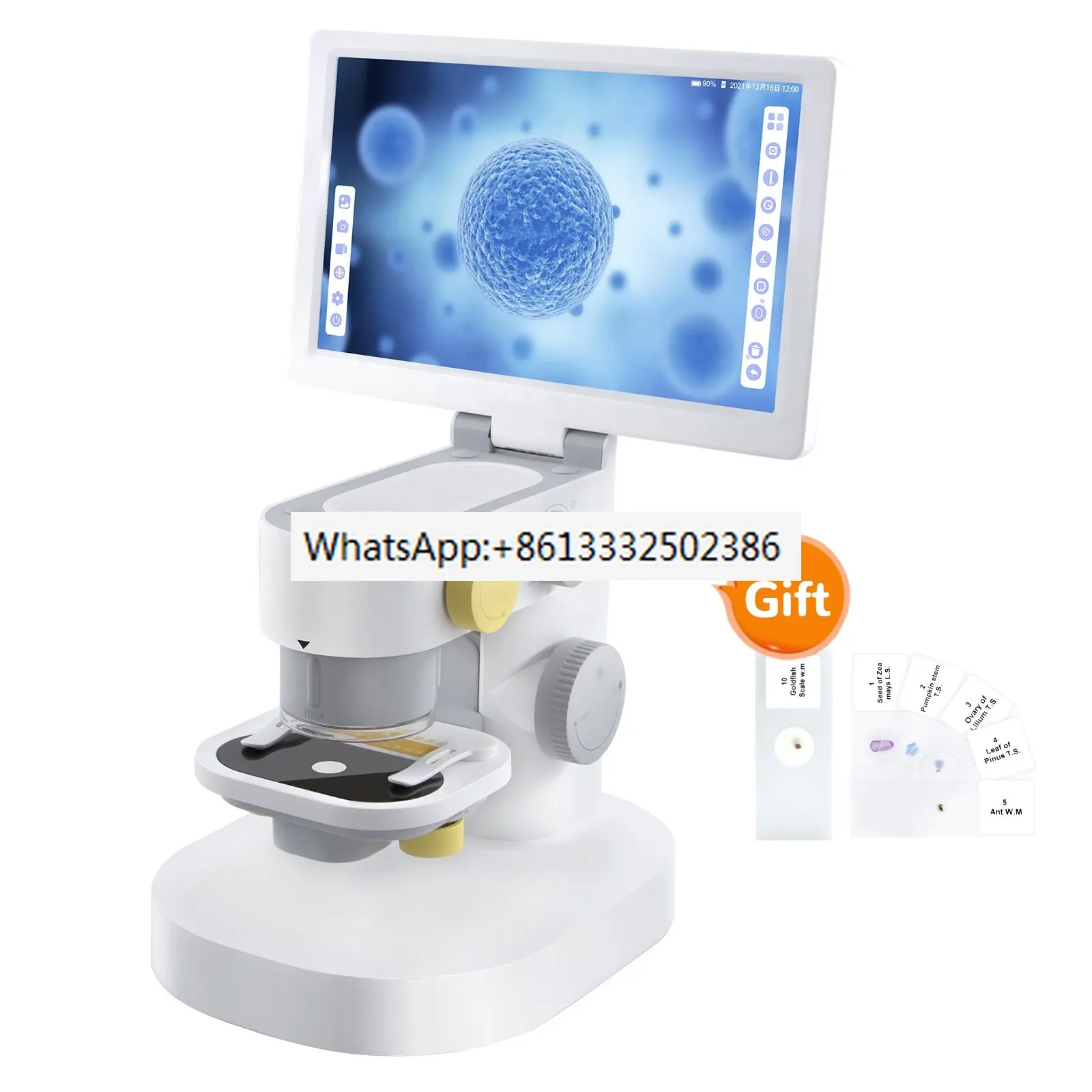 

Microlong factory 2022 new 9 inch stereo microscope trinocular with touch screen OEM ODM biological microscope