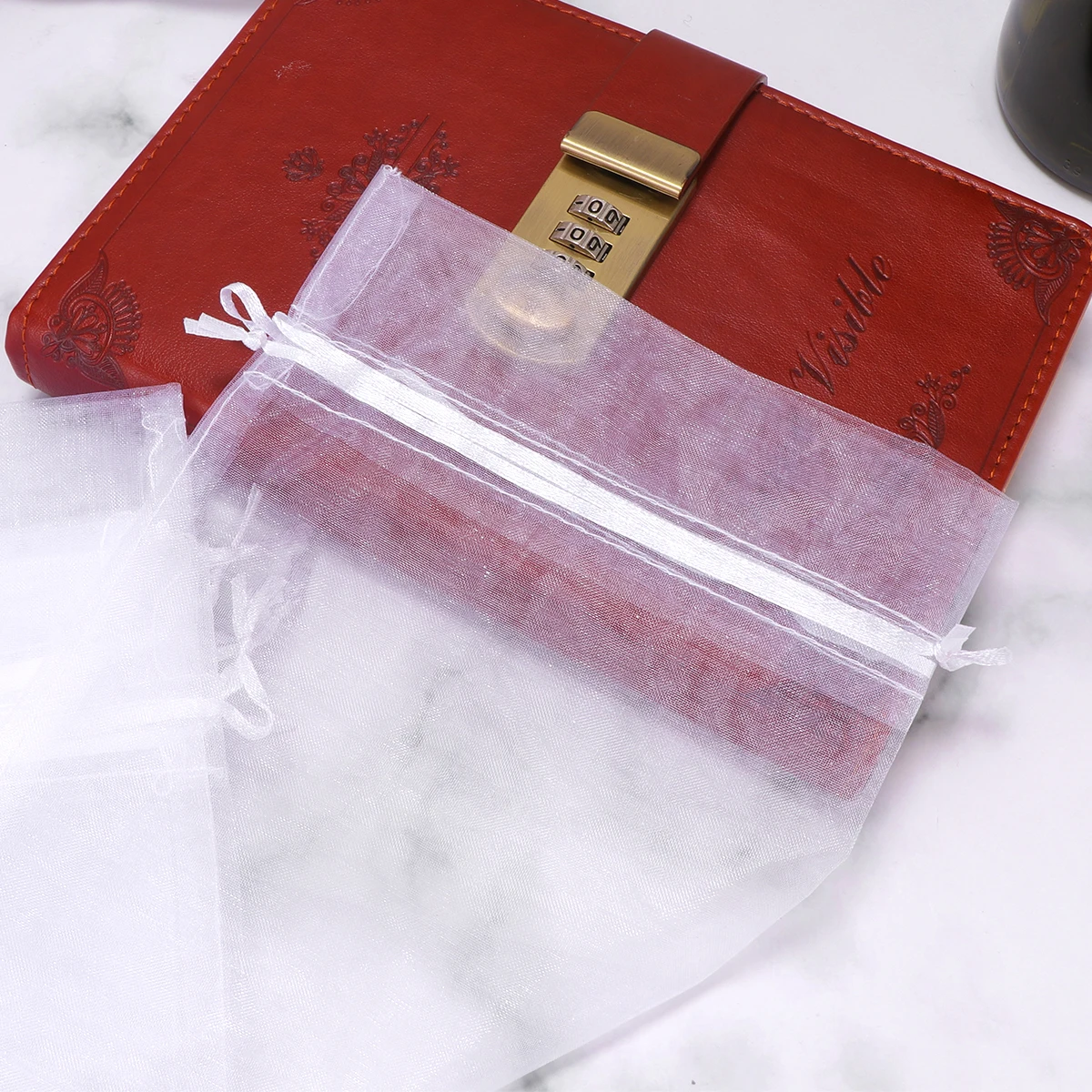 

10PCS Gauze Bags Reusable Drawstring Pouches Gift Bag for Party Decoration Gift Bag For Bottle Festive Bottle Cover