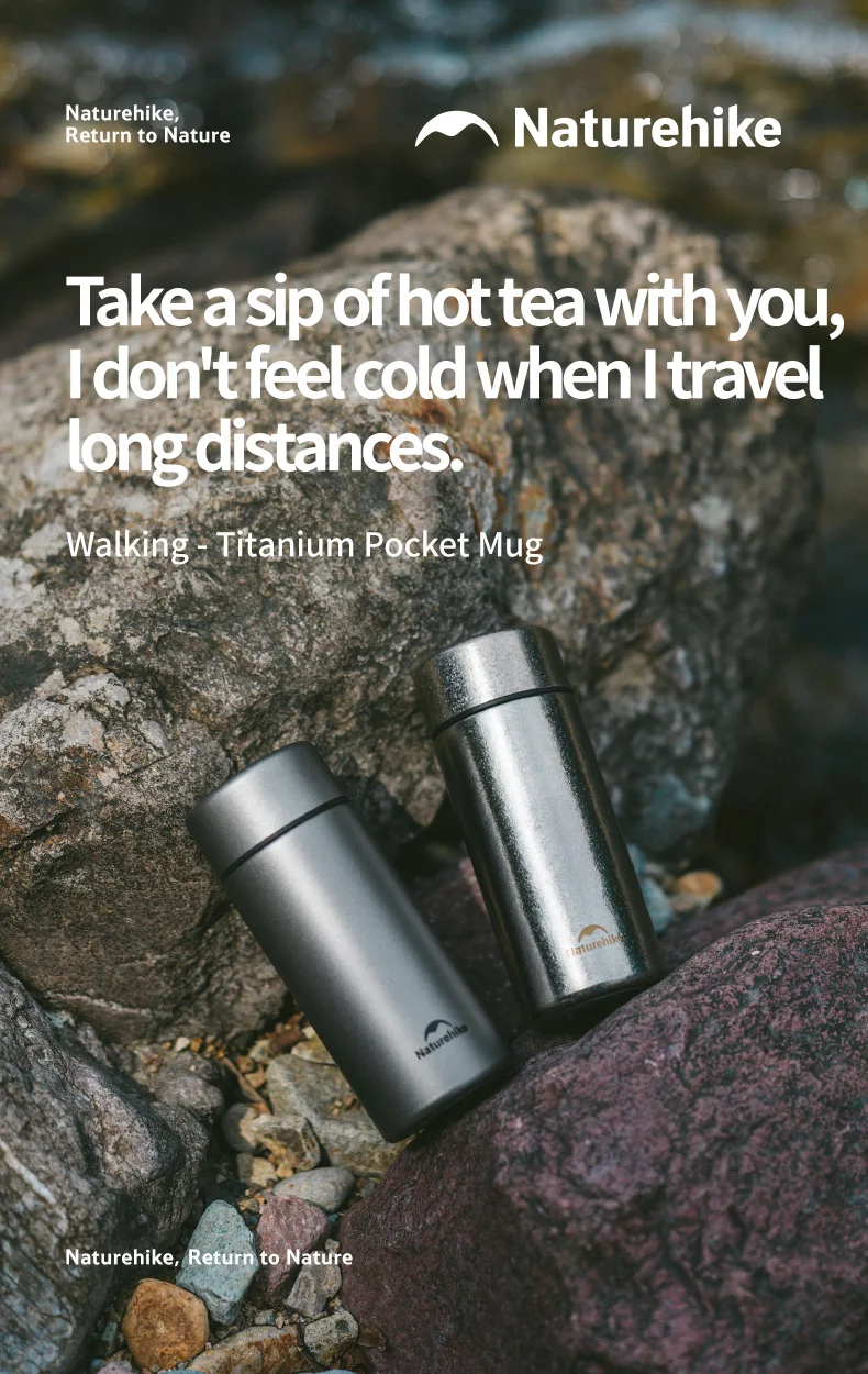 Naturehike Thermosbecher 200ml Titanbecher Tragbarer Kaffeebecher Wasserflasche Outdoor Camping Wasserbecher mit Separation Titanbecher – Detail 1