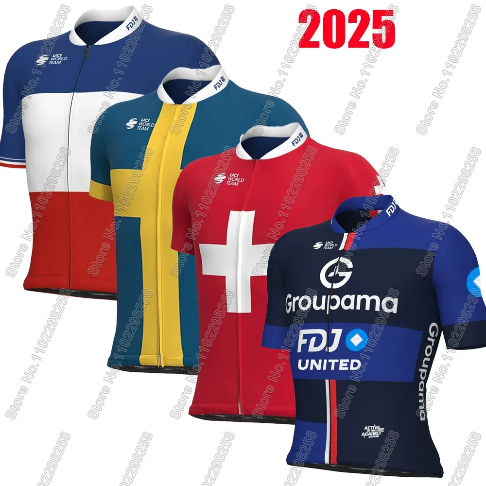 

FDJ 2025 Франция, Швейцарская Швеция, велосипедный трикотаж с коротким рукавом, одежда для велоспорта, рубашка для шоссейного велосипеда, велосипедные топы, одежда для горного велосипеда, униформа Майо