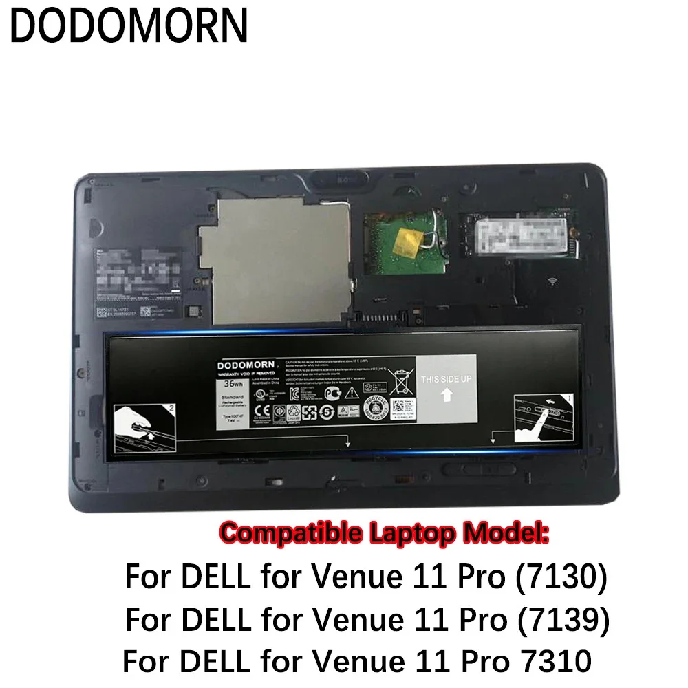 DODOMORN HXFHF Laptop Battery For Dell Venue 11 Pro 7130 7139 7310 Tablet PC Series VJF0X VT26R XNY66 7.4V 36Wh High Quality