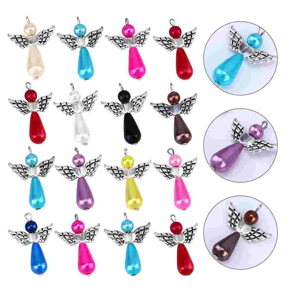 25 PCS Angel Wing Pendant Creative Exquisite DIY Pendants Necklace Craft Decor Jewelry Hanging Keychain Ring Alloy Decoration