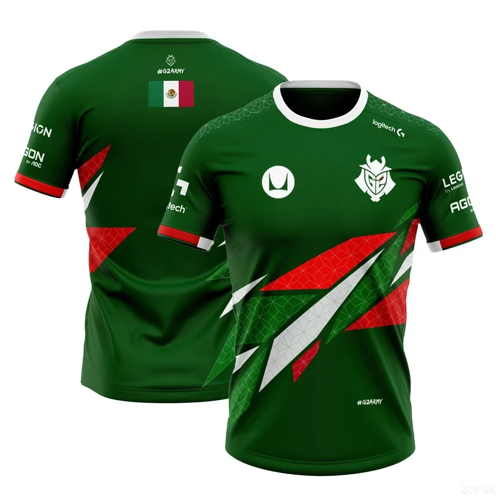 الصيف G2 ESports CS GO ألعاب فريق موحد تي شيرت الوطنية قميص رياضي التدريب تي شيرت جديد عادية تنفس الأولاد لعبة تيز #3