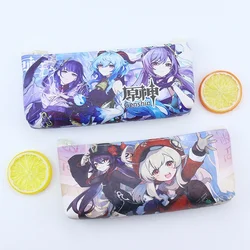 Genshin Impact Pencil Case Zipper Game Cartoon Pencilcase Anime PU borsa stazionaria forniture per ufficio studente regalo per bambini