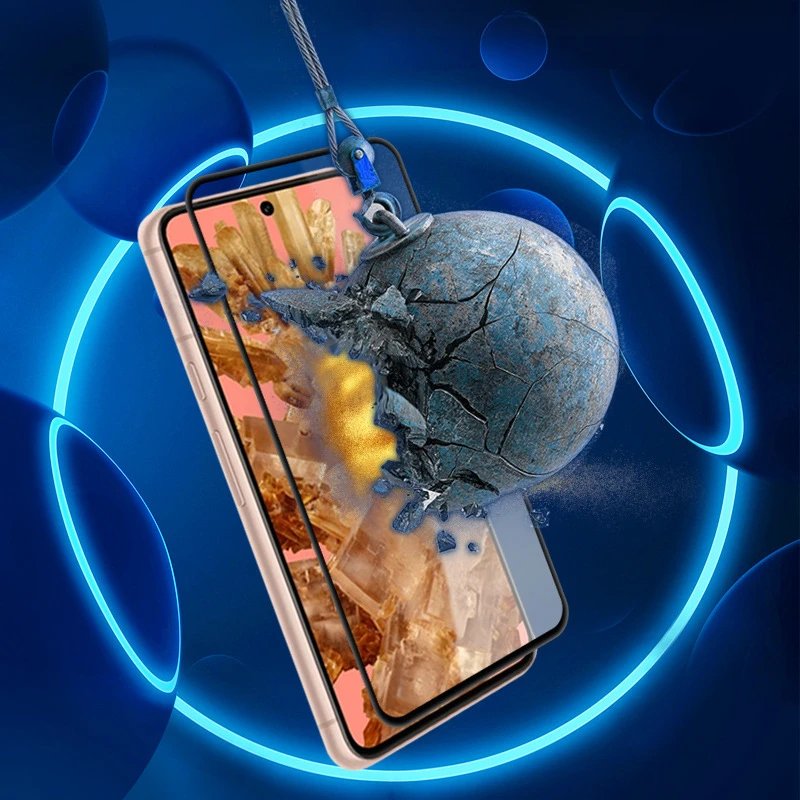 واقي شاشة من الزجاج المقسى شفاف للغاية ، غطاء واقي للحافة السوداء ، جوجل بيكسل 9 برو إكس إل ، 2.5 دي