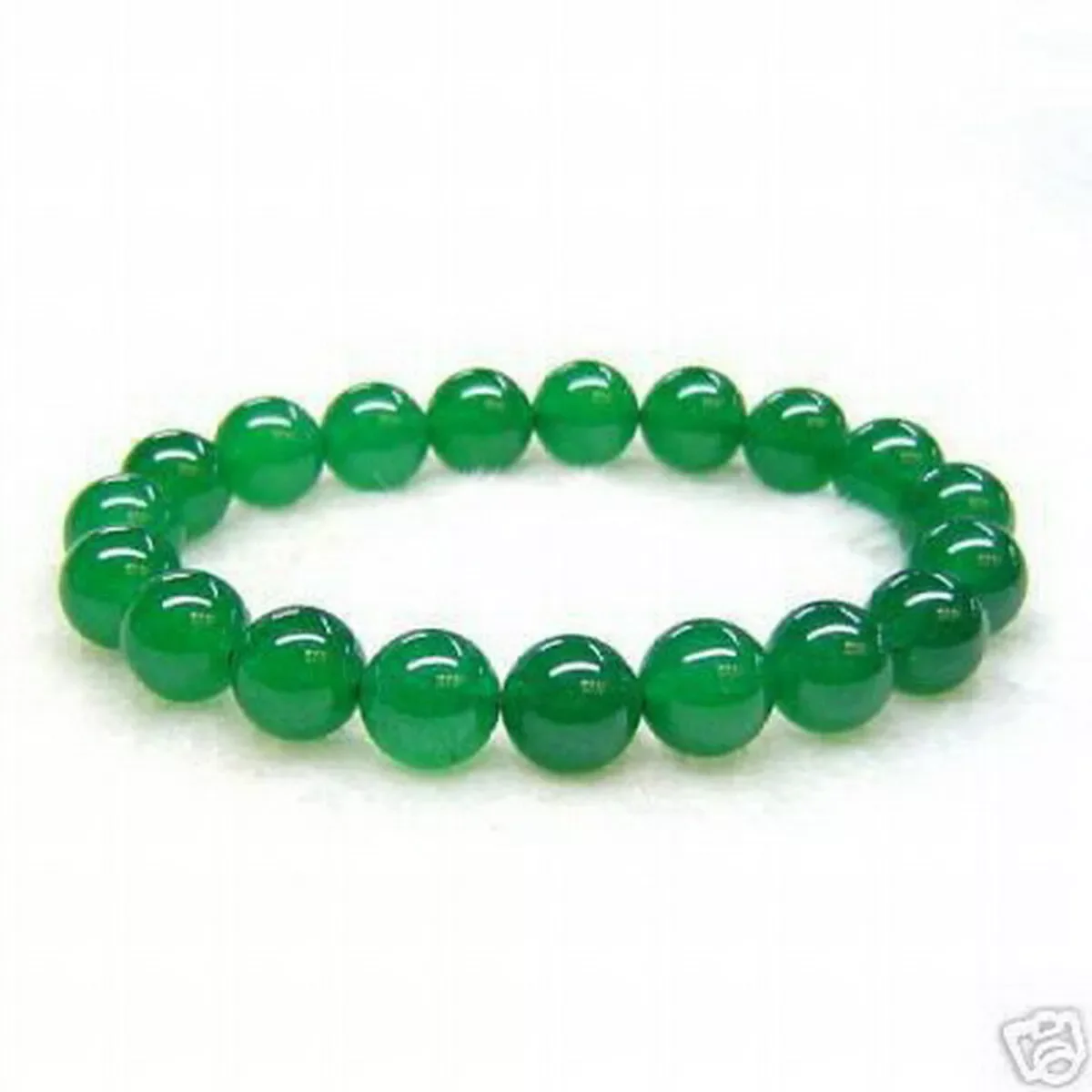 Pair/2Pcs 100% Natural Agate Green 12mm/16 Beads Bangle Stretchy Bracelet