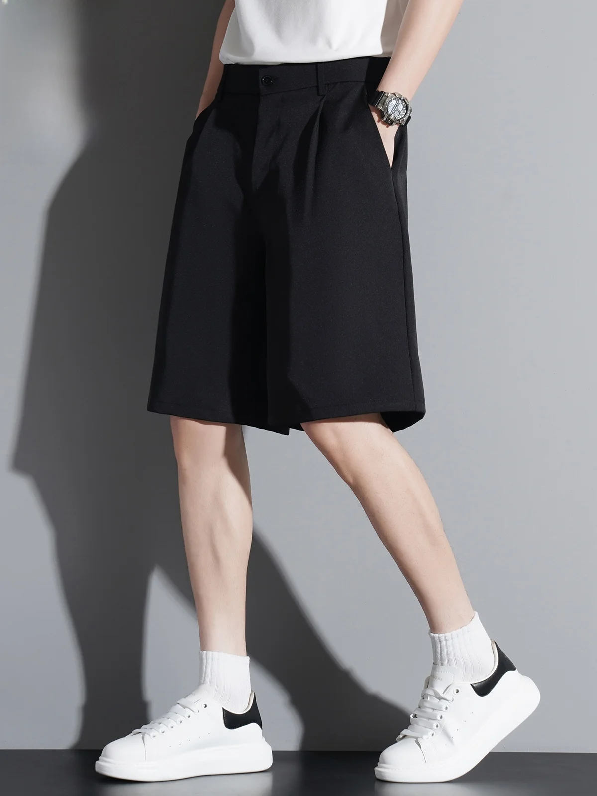 

Men's Casual orts 2025 Summer Thin Busin Commuting Loose Five-Quarter Pants Youth Vitali Sle Anti-Wrinkle