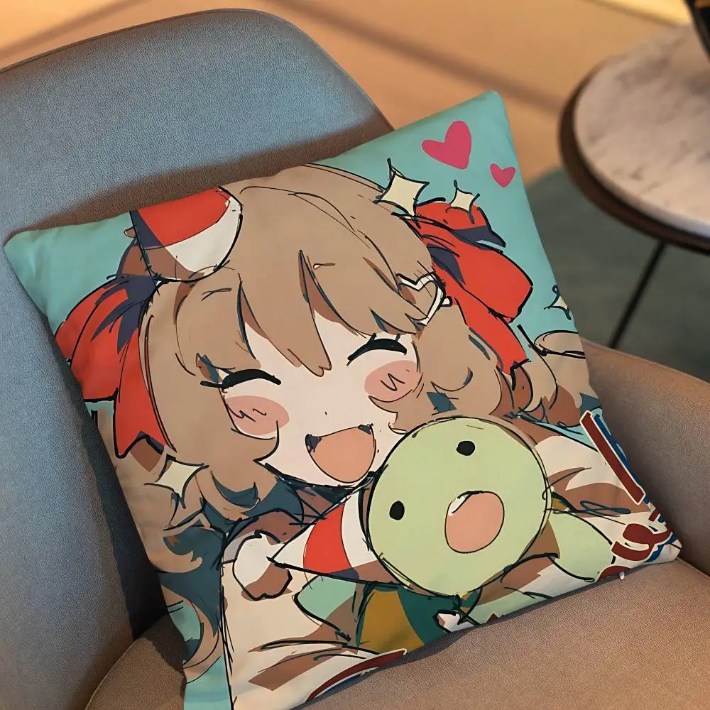 cute Vtuber Evil Neuro Sama Cushion Cover Suitable For Sofa Car Bedroom Office Cushions Decorative Pillow Case