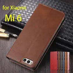 Leather Case for Xiaomi Mi 6 Mi6 Miui6 Flip Case Card Holder Holster Magnetic Attraction Cover Wallet Case Fundas Coque