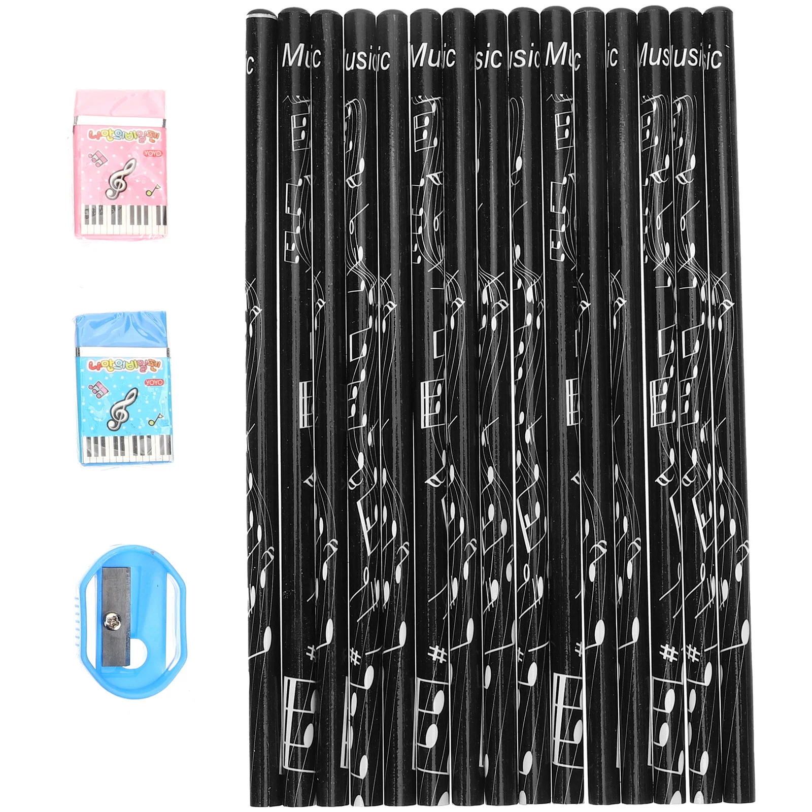 36 Pcs Musical Note Pencil Journal Writing Pencils Bulk for Students Triangle Eraser Boys