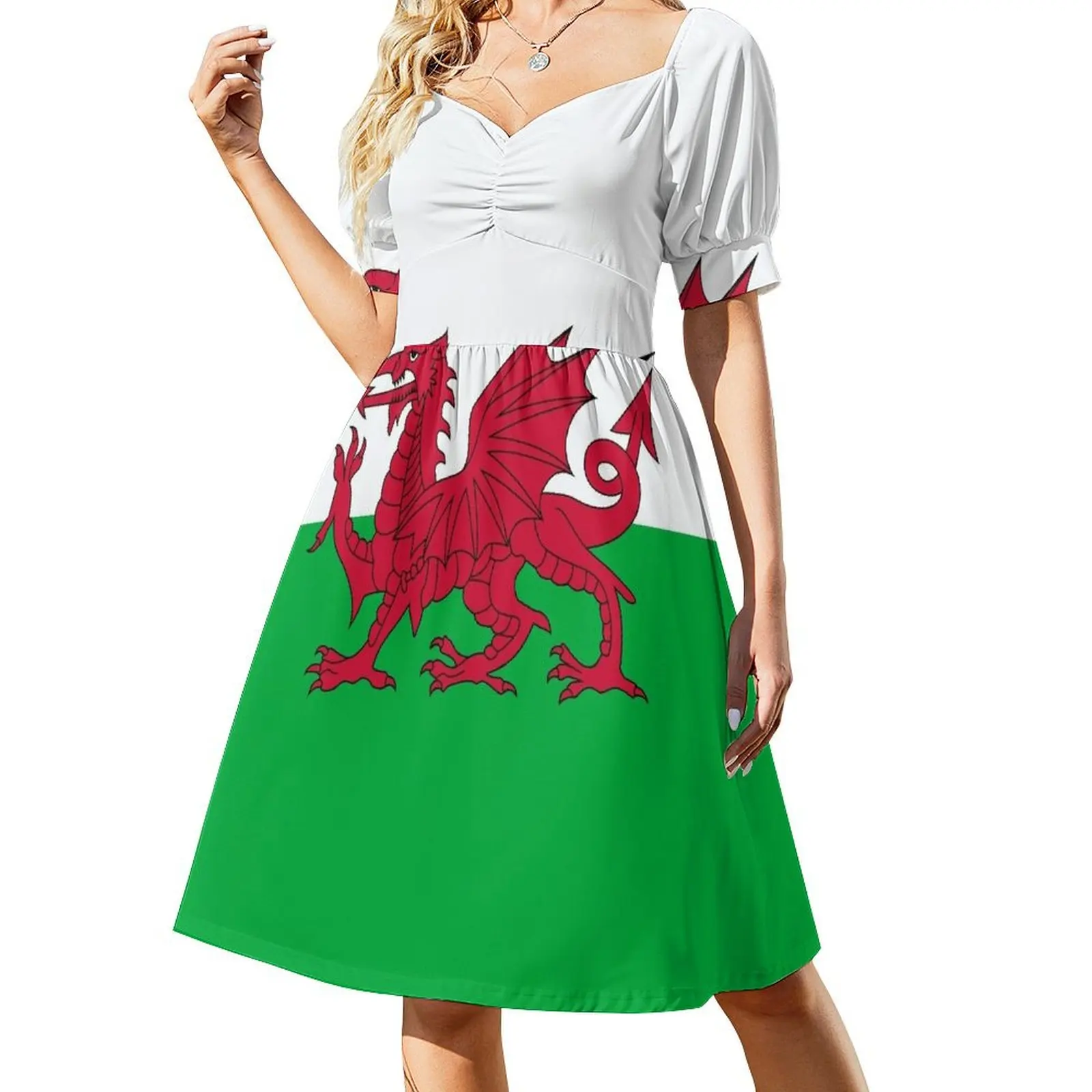 

Welsh flag of Wales Short Sleeved Dress Women's summer skirt luxury woman party dress women's summer dresses 2025 Dress