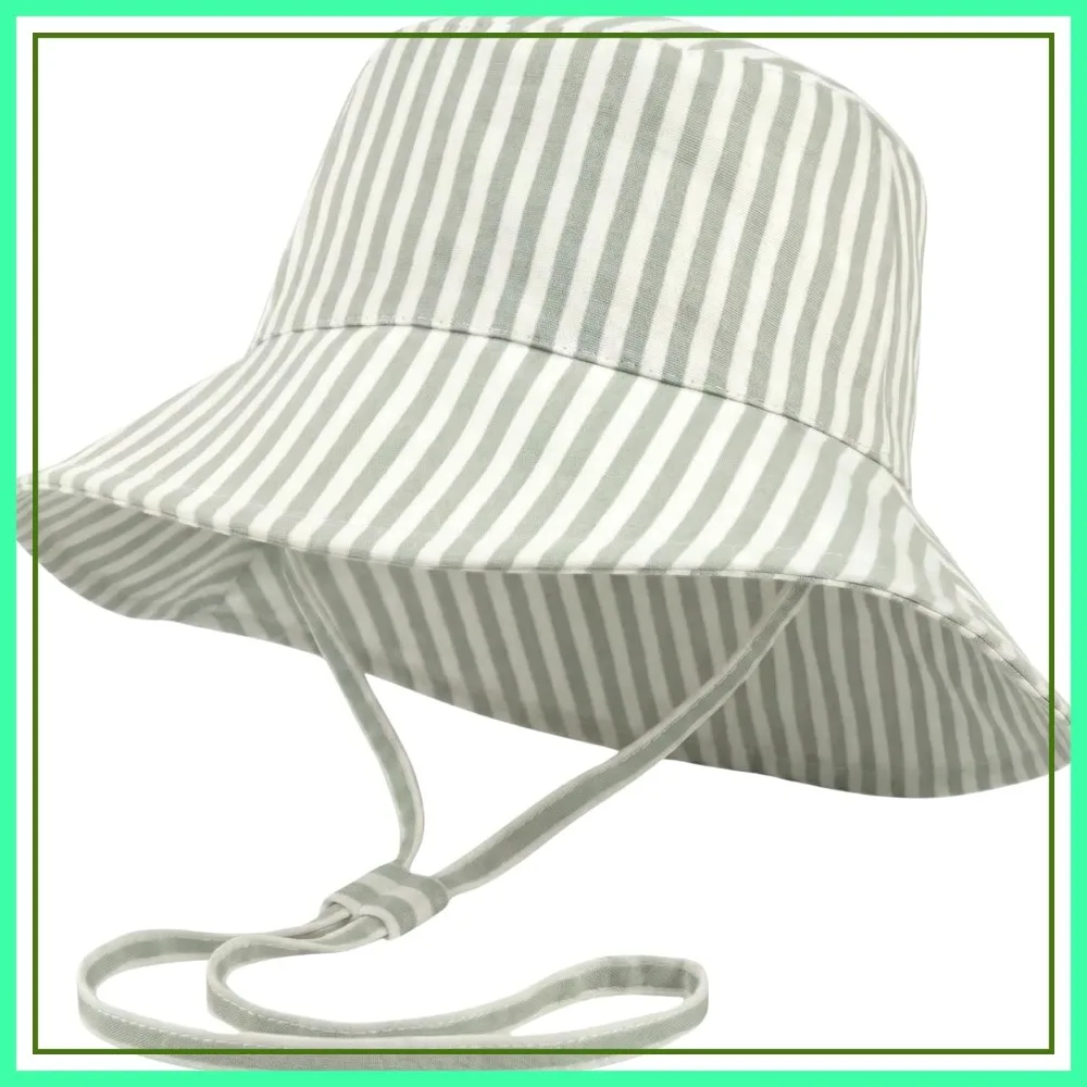 

Baby Sun Hat 0-6 Months, Adjustable UPF 50+ Bucket Hat for Beach, Cute Toddler Hat