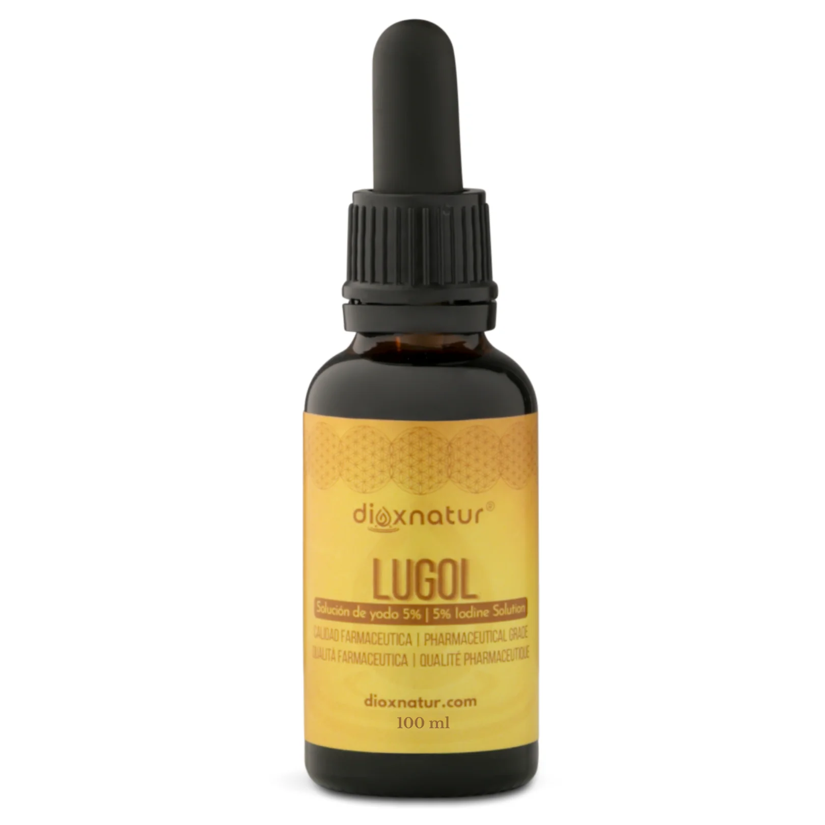 Dioxnatur ® Lugol solution 5% pharmaceutical quality 100ml | Liquid iodine and potassium iodide drops with precise measuring pipette