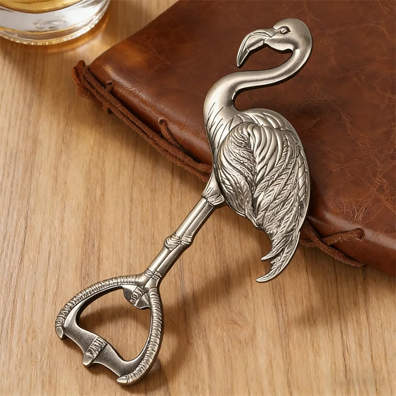 Vintage Flamingo Flaschenöffner Metall Bieröffner Lustiger Tierform-Barwerkzeug Dekorativer Weinöffner für Zuhause Bar Hochzeit Party – Detail 5