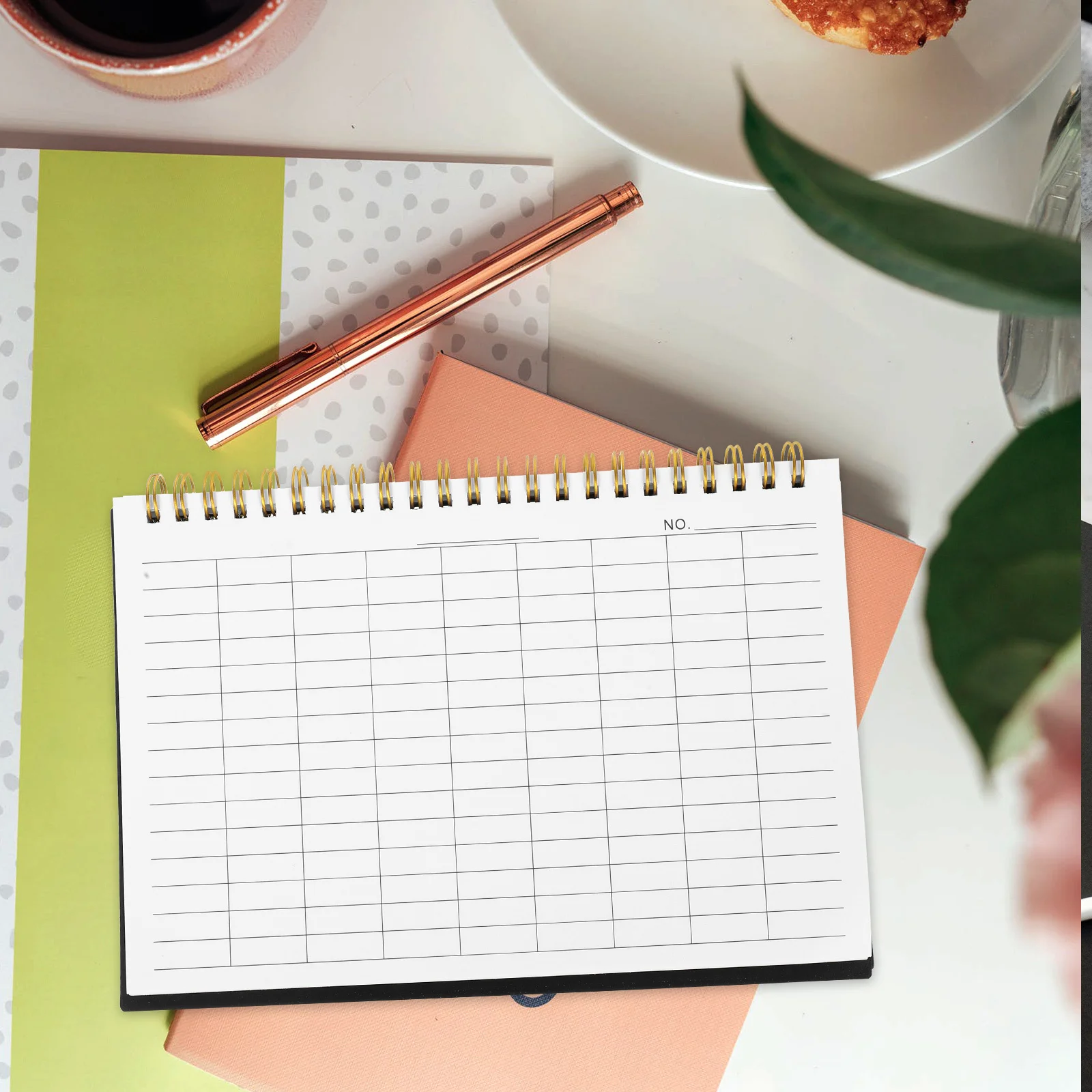 Horizontal Grid Record Book Blank Lined Notebook for Inventory Management Stock Tracking Accounting Ledger Office School