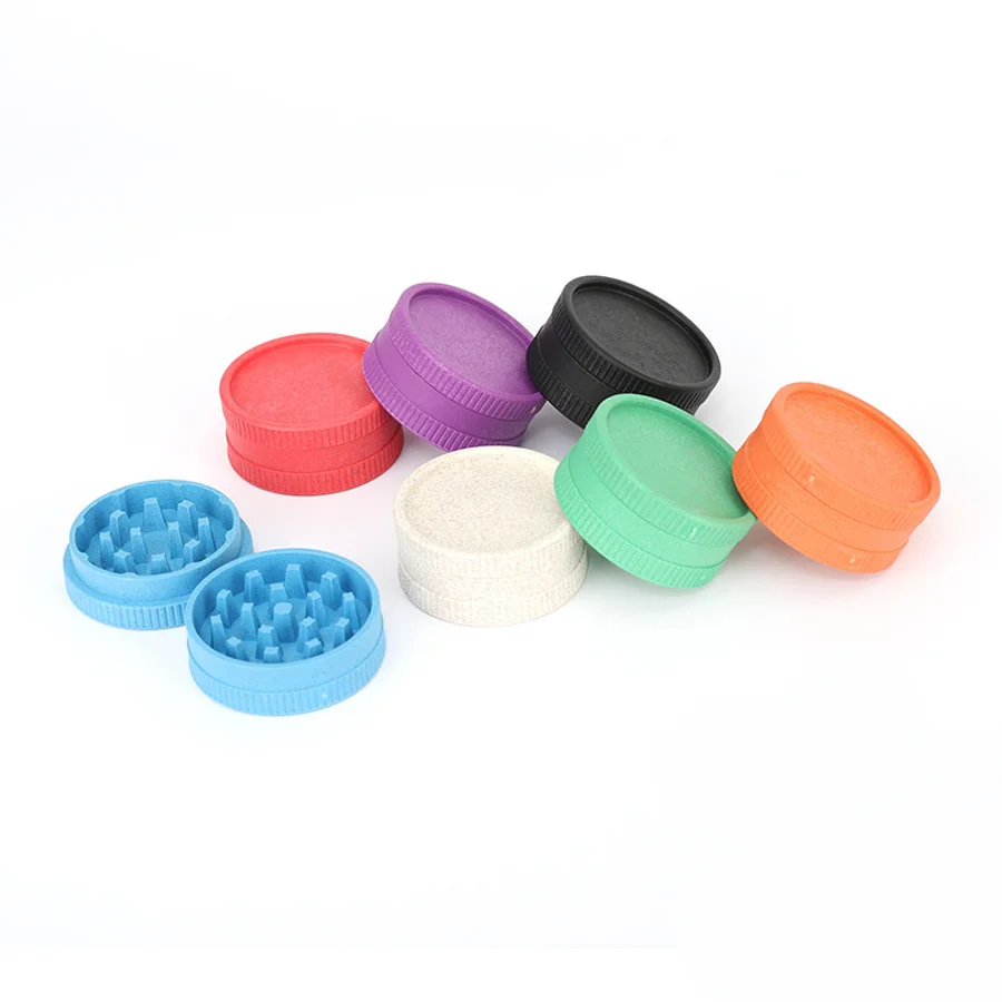 2/4/8pcs 2-Layers 55MM Tobacco Grass Grinder Herb Crusher Spice Shredder Biodegradable Plastic Smoking Accessories Kitchen Tools