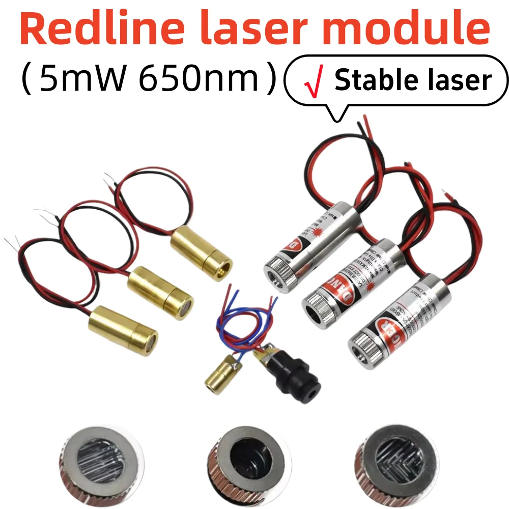 10-1PCS,650nm 5mW Red Point / Line / Cross Laser Module Head Glass Lens Focusable Laser Diode Industrial Class,High Quality