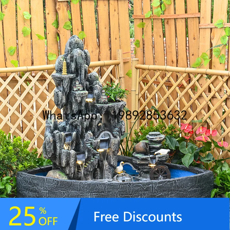 

LYY Outdoor Garden Fish Pond Rockery Water Fountain Landscape Living Room Balcony Courtyard Circulating Water Floor Ornament