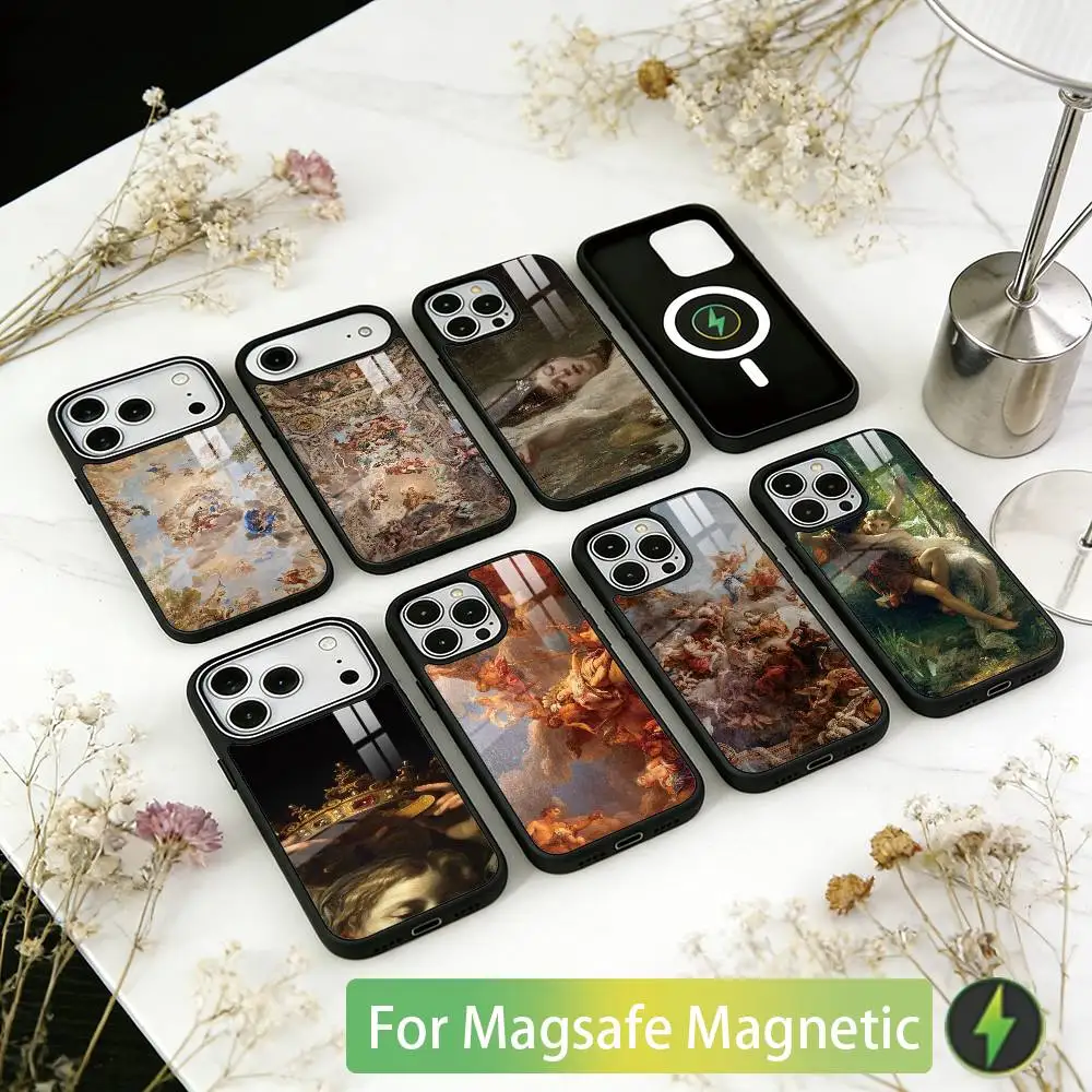 

Classical Aesthetic Art Phone Case For iPhone17,16,15,14,13,12,11 Plus,Pro Magnetic For Magsafe Wireless Charging