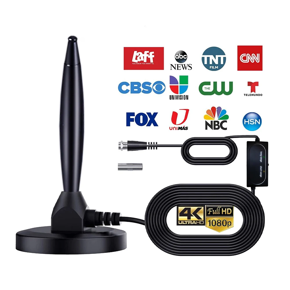 Tv Antenna Signal Boosterhdtv 4K Interior Indoor Hd High Gain Amplified Booster Satellite Receive Aerial