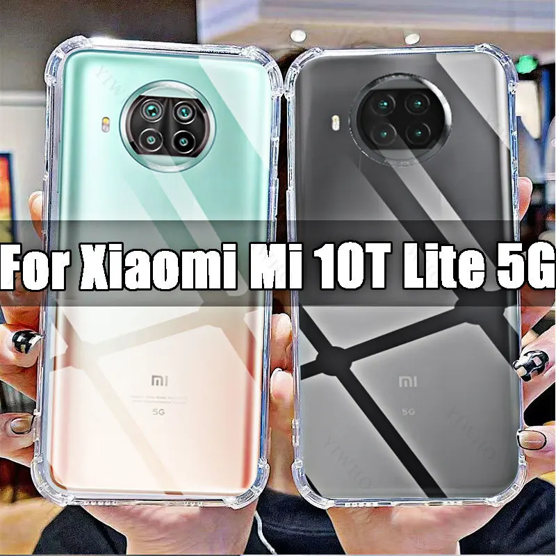 샤오미 미 10T 라이트 5G TPU 투명 휴대폰 소프트 케이스, 샤오미 미 10TLite 5g 6.67 인치 M2007J17G 용 투명 커버 쉘