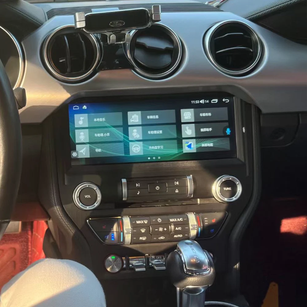 Leitor de Vídeo Multimídia Automóvel para Ford Mustang, Navegação GPS, Tela de Rádio, Android, Receptor, Rádio, 2015-2019, Carplay