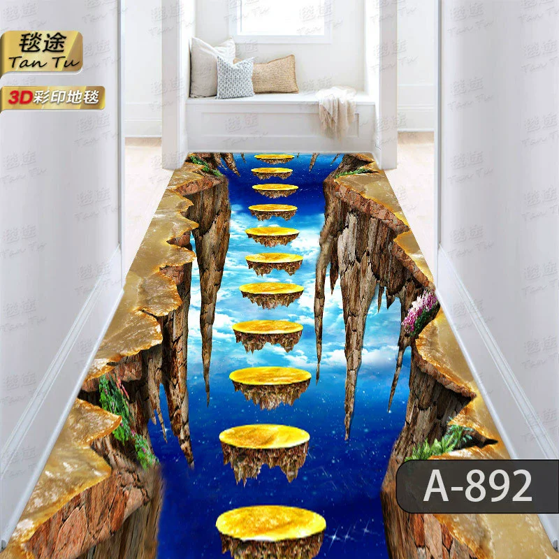 

Abstract Style Long Hall Carpet Runner Hotel Decoration Hallway Area Rugs Stairway Anti Slip Carpets Living Room Aisle Floor Mat