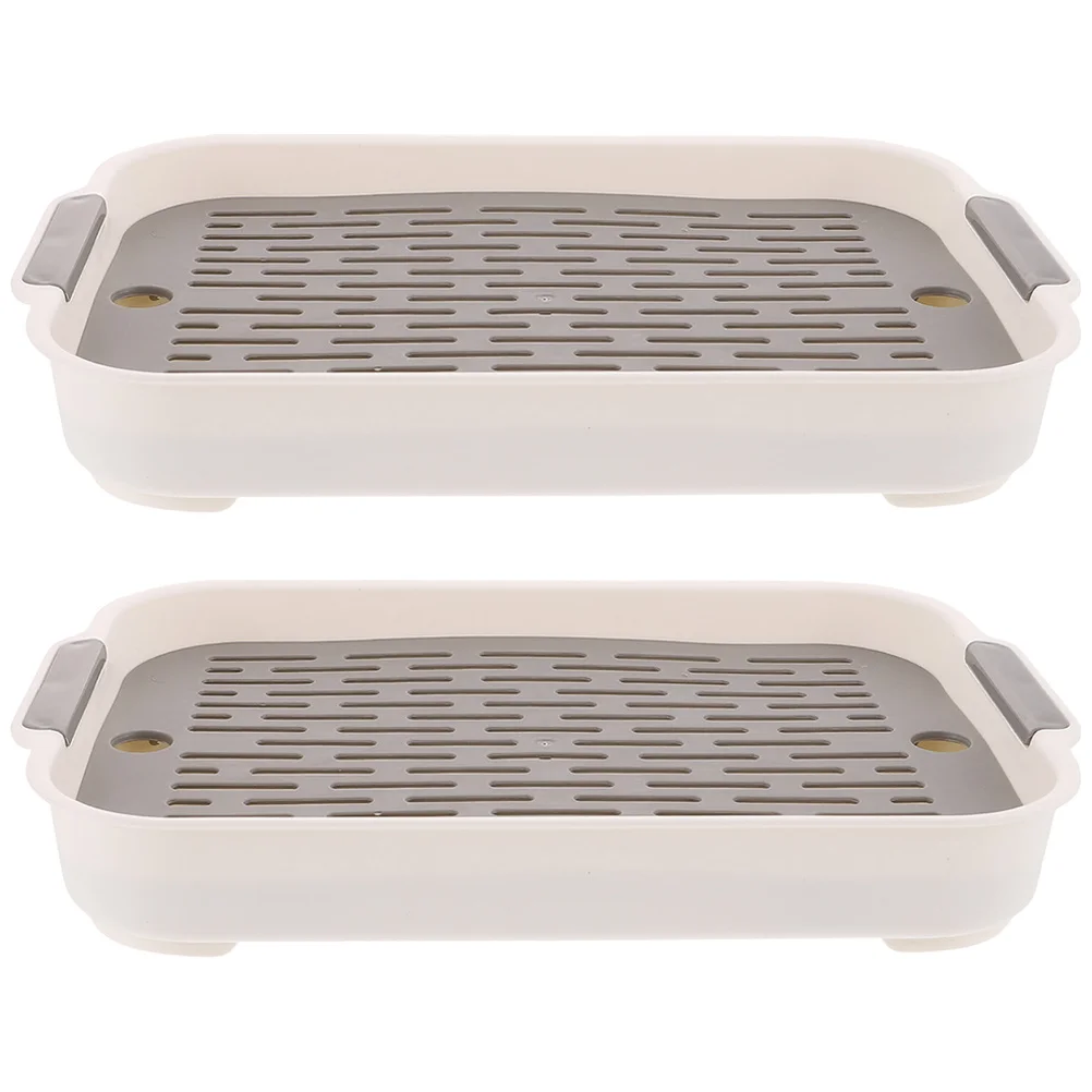 

2Pcs Small Animal Plastic Litter Box Detachable Rabbit Hamster Pet Toilet Puppy Guinea Pig Training Potty Basin