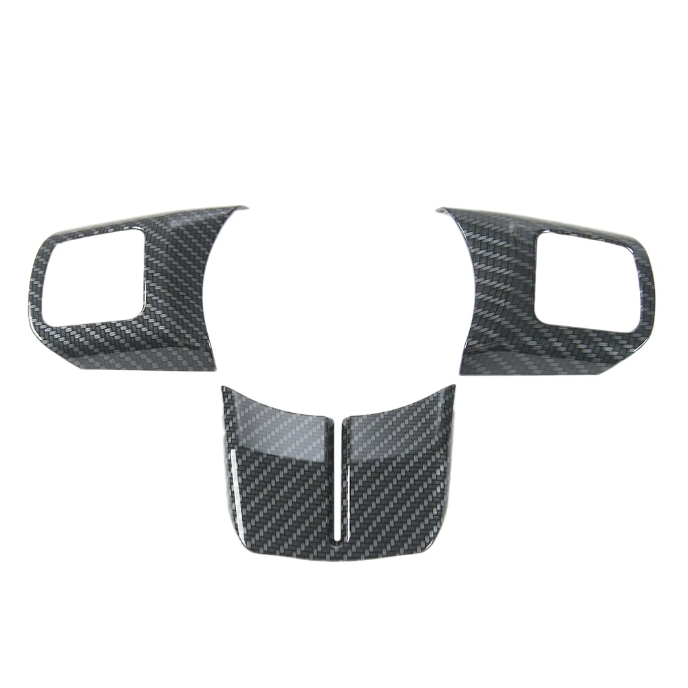 Carbon Fiber Steering Wheel Decoration Trim for Jeep Wrangler JK Compass Grand Cherokee 2011-2017 -A13Z